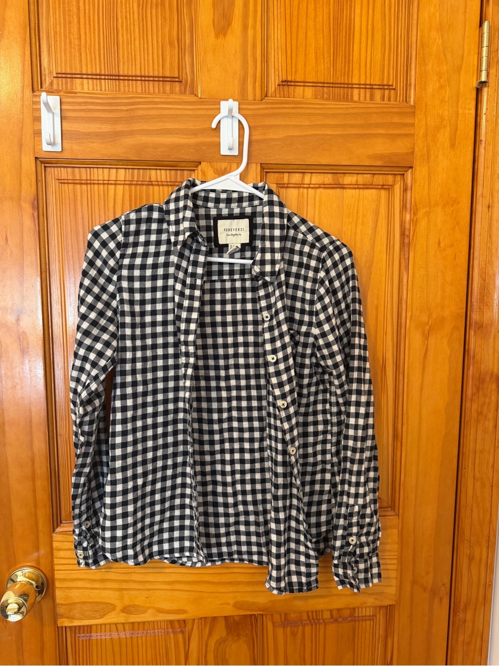 Forever 21 Black and White Gingham Button-Up Shirt